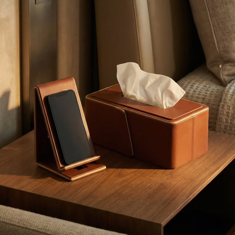 Cognac Leather Card Holder