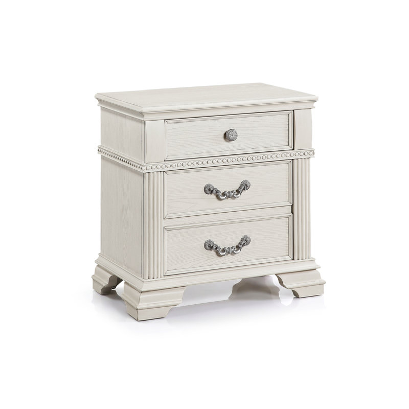Table de chevet 2 tiroirs Adames, Beige