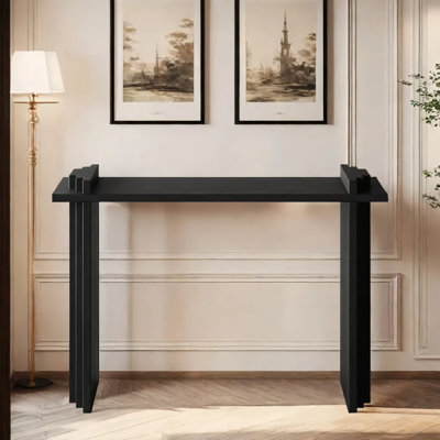 Console Mid-Century moderne en bois massif noir