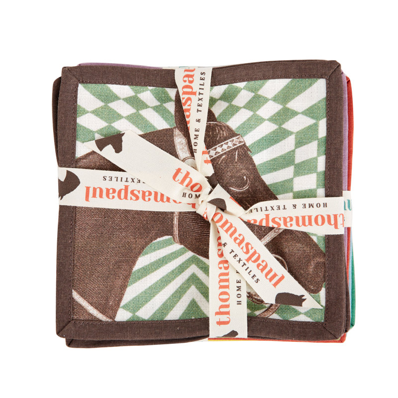 Cotton Blend Animal Print Square Napkin
