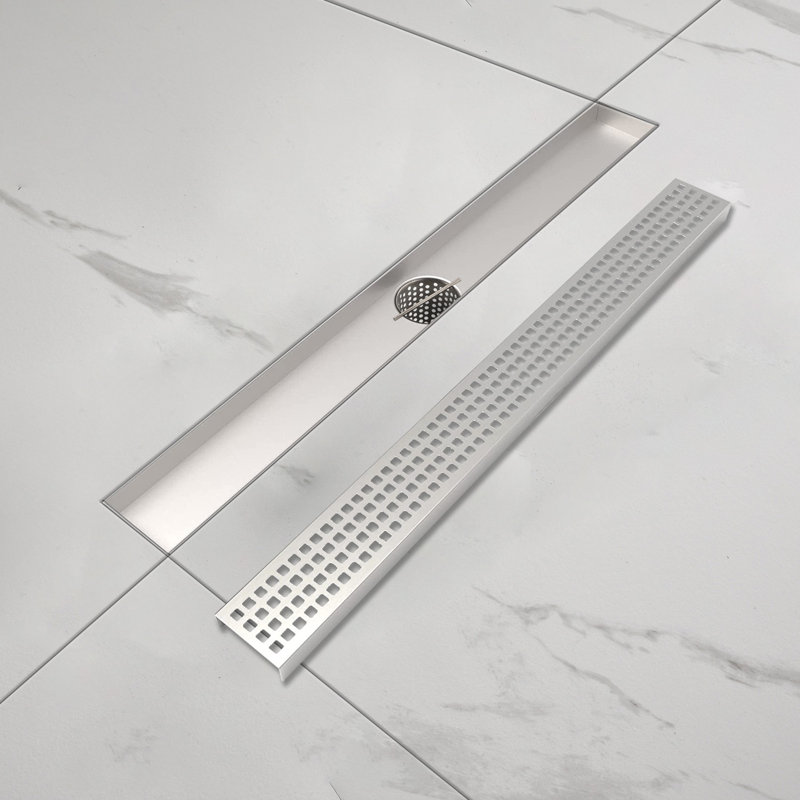 Linear Shower Drain With Removable Cover Grille