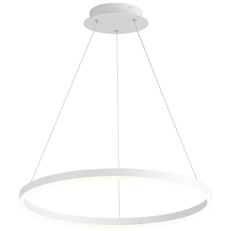 Lustre géométrique unique à 1 lumière Amaru, Blanc, H 97,25 po x l 23,5 po x P 23,5 po