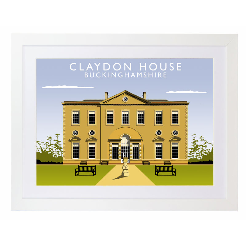 Claydon House by Richard O'Neil - Print, White Wood Frame, 33.5 cm H x 43.5 cm W x 2.2 cm D