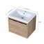 Armoire de lavabo de salle de bain murale - Évier en résine imitation chêne