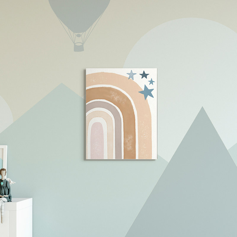 Désert arc-en-ciel arches brunes avec étoiles bleues, Toile tendue, H 20 po x l 16 po x P 1,5 po