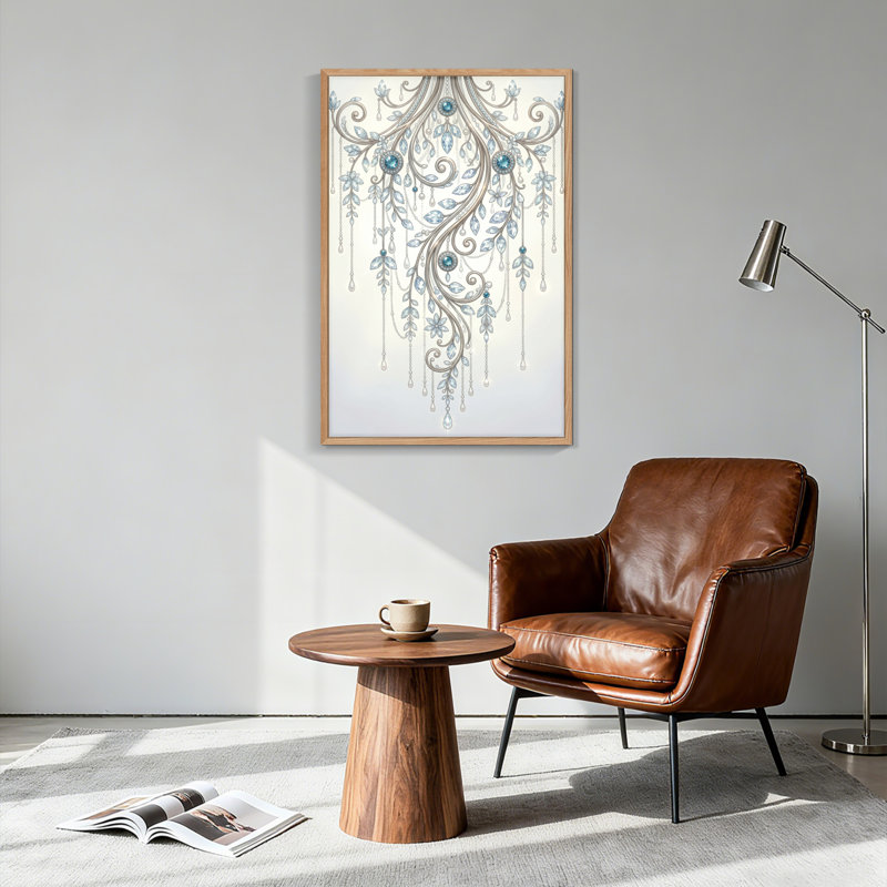 Ensemble élégant d'une toile murale florale, 48"H x 36"W, Natural