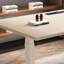 Bureau rectangulaire blanc en bois manufacturé + barenia + acier-1930200476