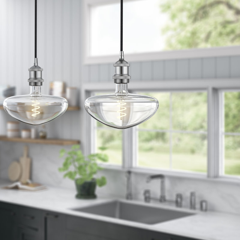 Luminaire suspendu à 1 lumière Waterville, Chrome poli