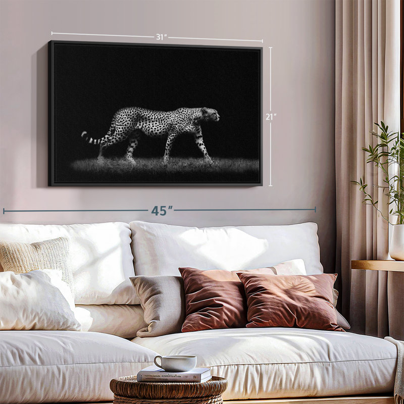 Animal "Impression sur toile monochrome", H 21 po x l 31 po