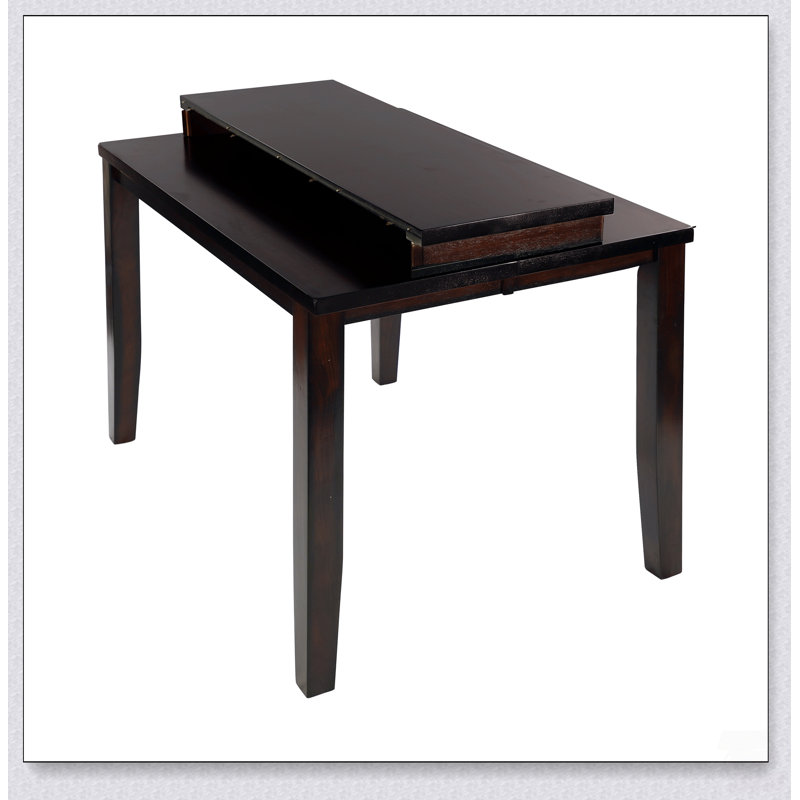 Transitional Counter Height Dining Table with Extension Leaf and Durable Mango Veneer Wood Construction