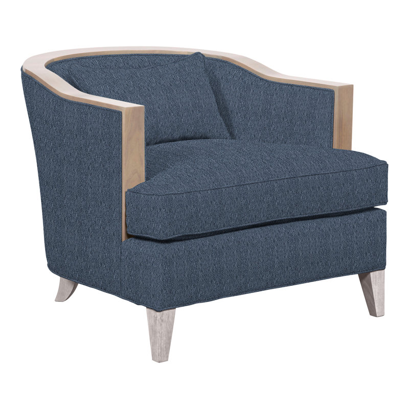 Thom Filicia Home Upholstered Barrel Chair, Dove Gray, Navada Blue Crypton® Performance Fabric