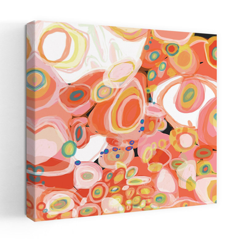 Pastèque, cocktail, art contemporain abstrait, H 18 po x l 18 po
