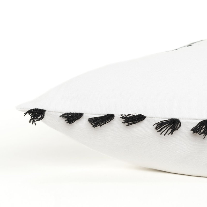  Coussin décoratif en coton noir et blanc
