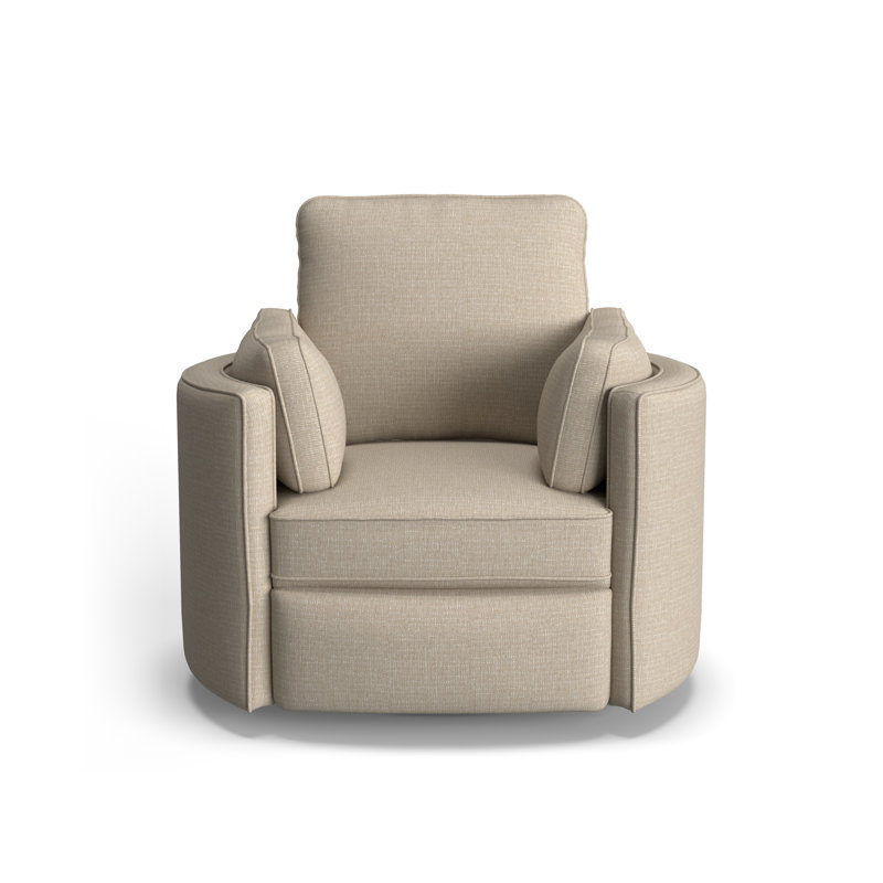Vedika Push Back Kiln Dried Hardwood Swivel Barrel Recliner, Radical Porcelain Performance, Manual