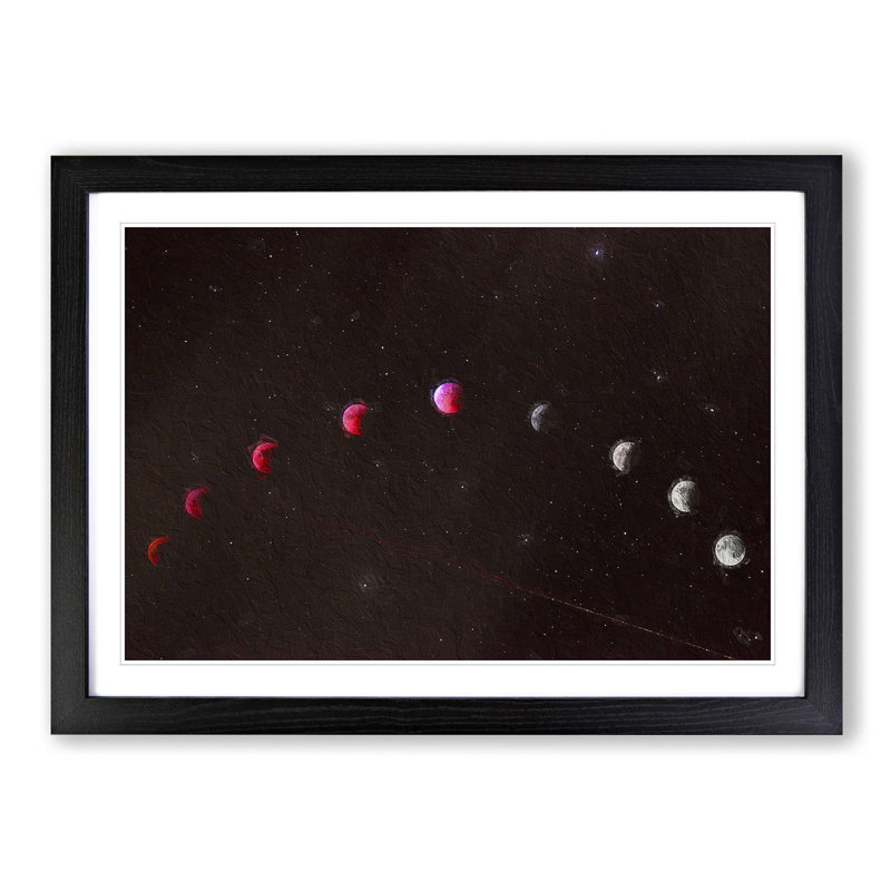 Lunar Eclipse - Picture Frame Painting Print, Black Framed, 36cm H x 48cm W x 2cm D