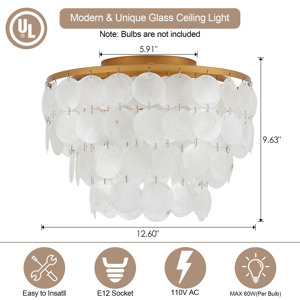 Beachcrest Home Griffithville Shell Flush Mount & Reviews | Wayfair