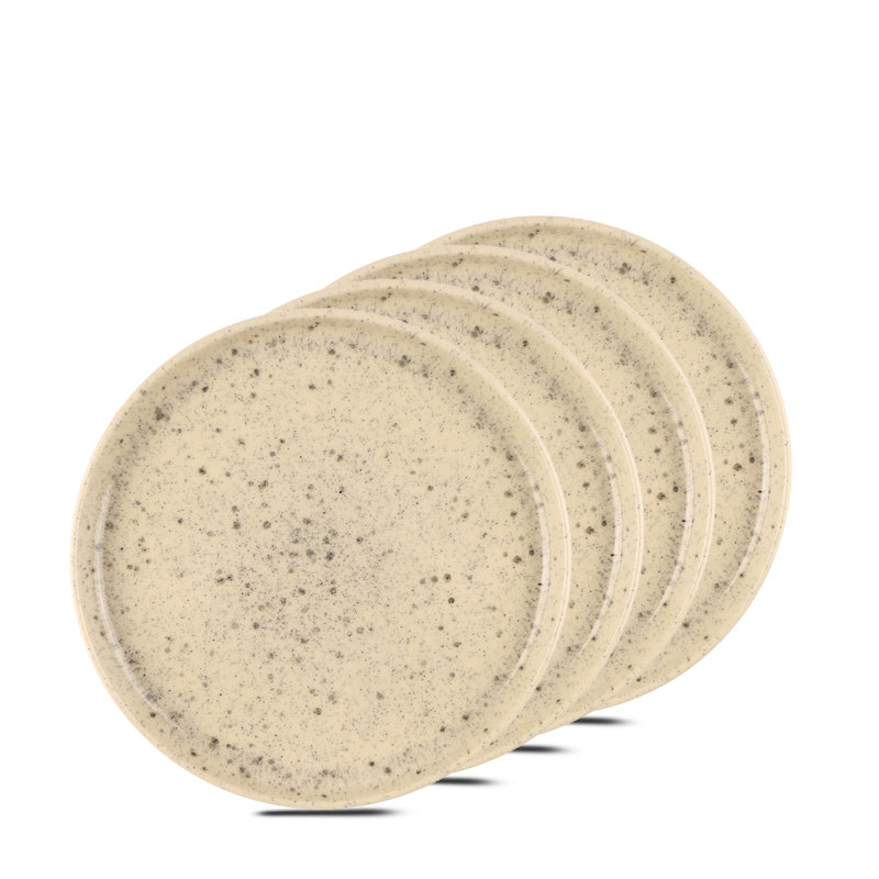 Grès lavable au lave-vaisselle commercial de 7 po Avenal, ensemble de 4, Beige