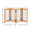 Barrière pour animaux en bois à 4 panneaux avec conception en maille circulaire - Barrière autoportante pliable - Barrière de sécurité élégante pour portes et escaliers-1829058688