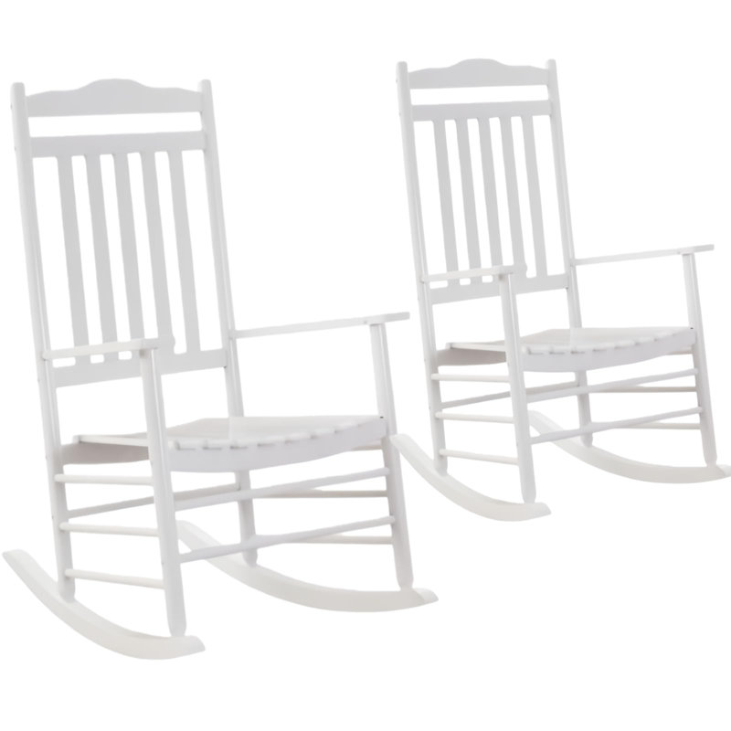 Chaise berçante en bois pour adultes 2pc