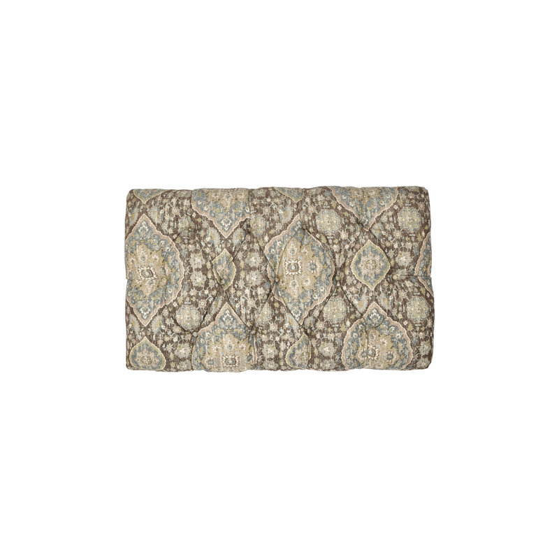 Anshuman Upholstered Ottoman, Tapestry Ocean Cliff