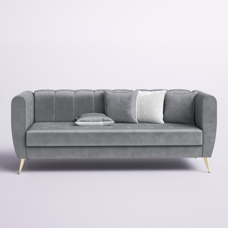 Palmieri 72'' Velvet Sofa, Silver Gray