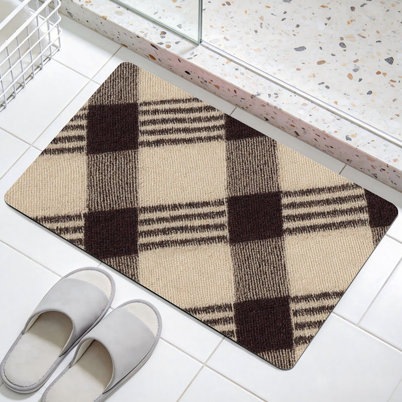 Plaid Check Pattern Doormat, 24 x 36, for Front Door