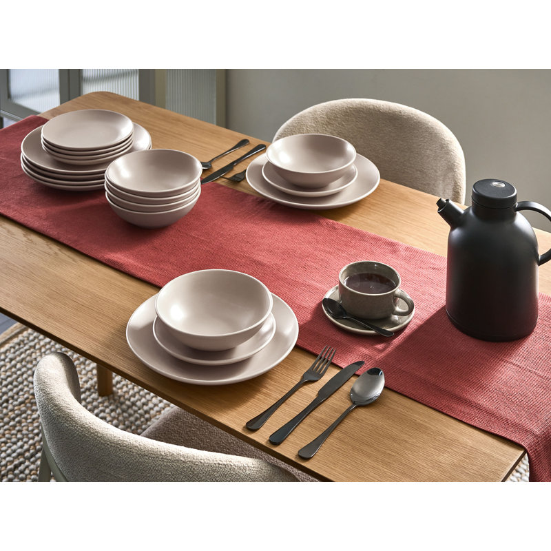 Stoneware Dinnerware - Service for 6, Beige