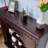 Nut-Brown Solid Wood Freestanding Fireplace