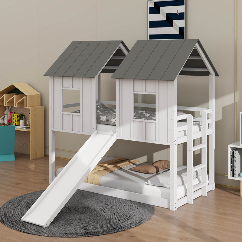 Twin Over Twin Bunk Bed With Slide