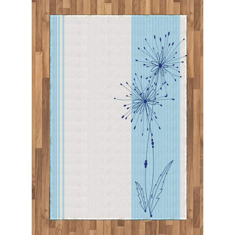Striped High Density Long Fiber Poly Threads Decorative Area Rug Carpet, Rectangle 4' x 5'8"