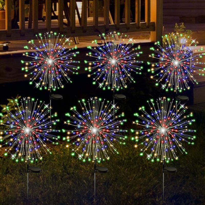 6 Pack Solar Garden Stake Lights Firework, Outdoor Solar Lights With DIY Bendable Copper Wire, Yard Decrations Waterproof for Outdoor Decor, Garden Decor, Outside Patio Decor, Chiristmas Deco