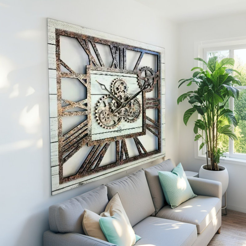 Solid Wood Wall Clock, White