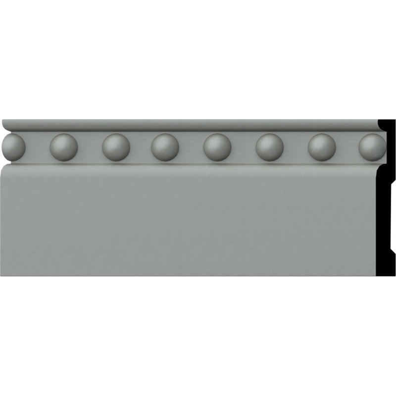 Gray Polyurethane 94.5 in Baseboard Moulding with Decorative Trim