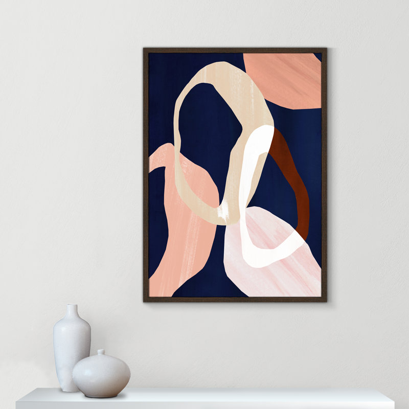Loop II Print par Violets Print House, L 25,5 po x H 35,5 po, Grain de bois noyer, Impression encadrée