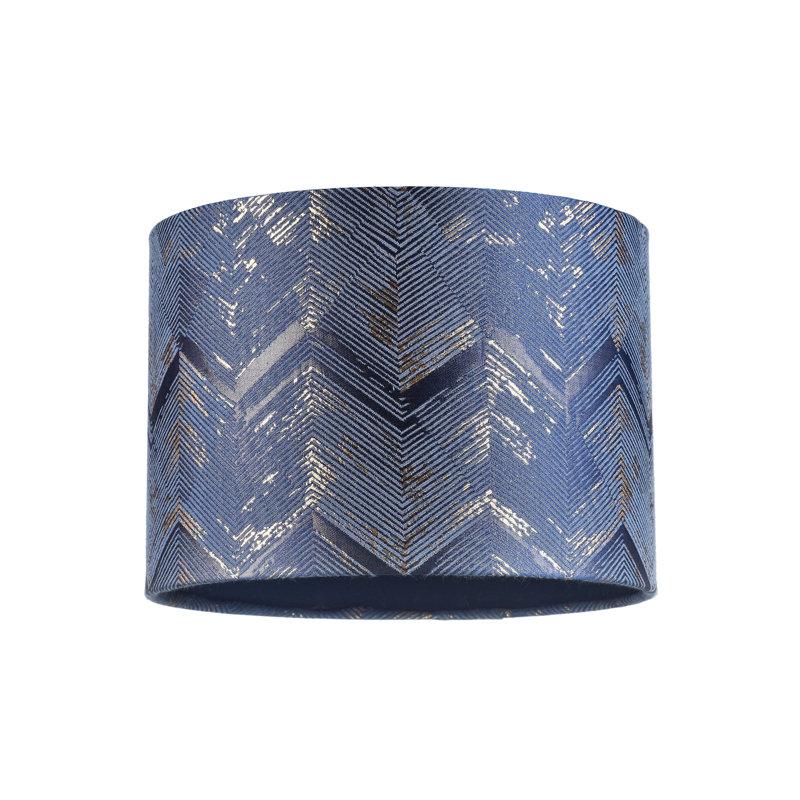 18cm H Cotton Blend Drum Lamp Shade ( Screw On ) in Navy