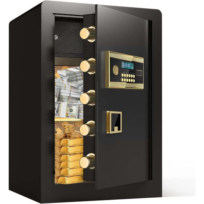 Extra Large Safe Box, Security Safes Heavy Duty, Home Office Cabinet Safe with Fireproof Document Bag, Inner Lock Box & Adjustable Shelf, Hidden Box for Jewellery, Money, Documents, Gun