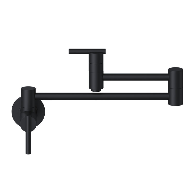 Parma Wall Mount Pot Filler, Satin Black