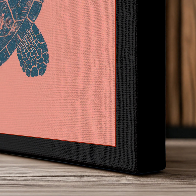 Mandala Turtle Boho - Wrapped Canvas, 18x12 - 45.7 x 30.5 cm, Black Border