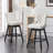 Velvet Upholstered 360° Swivel Counter Height Bar Stool with Back, Nailhead Trim and Sturdy Solid Wood Legs, Comfortable Chair for Kitchen, Dining, Restaurant-836843082