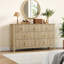 Commode pour chambre à coucher avec 7 tiroirs, commode moderne de 54 po avec poignée en métal, meuble télé-1446598236