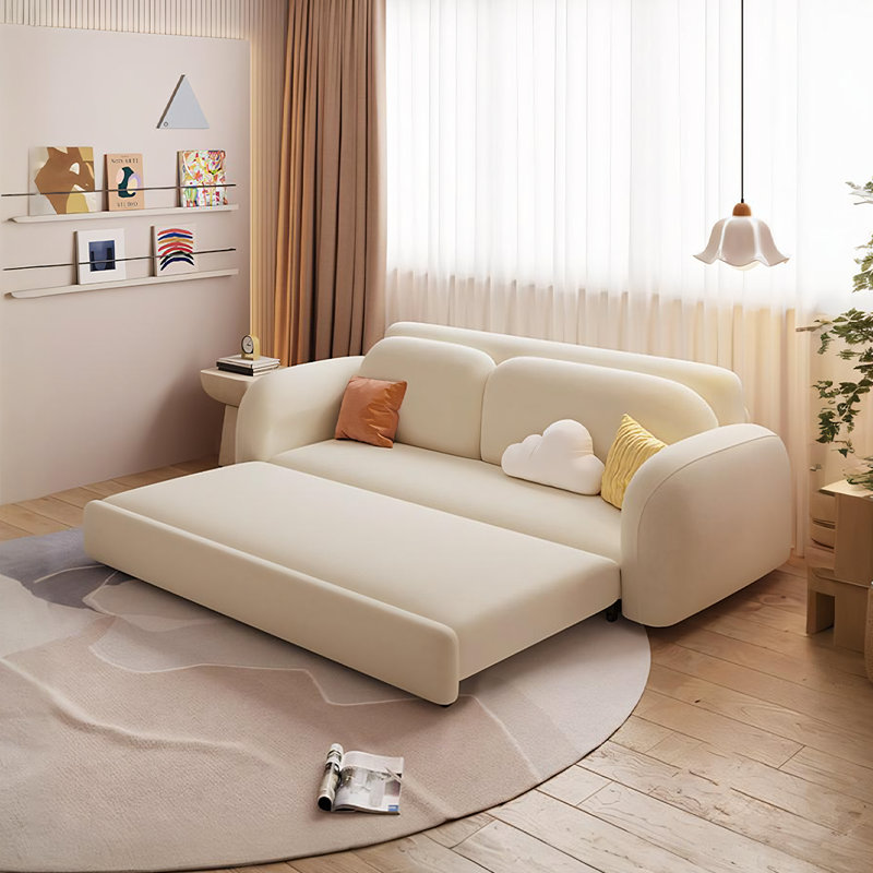 Soft Cloud Two Seater Sofa Bed, 140cm, Cream