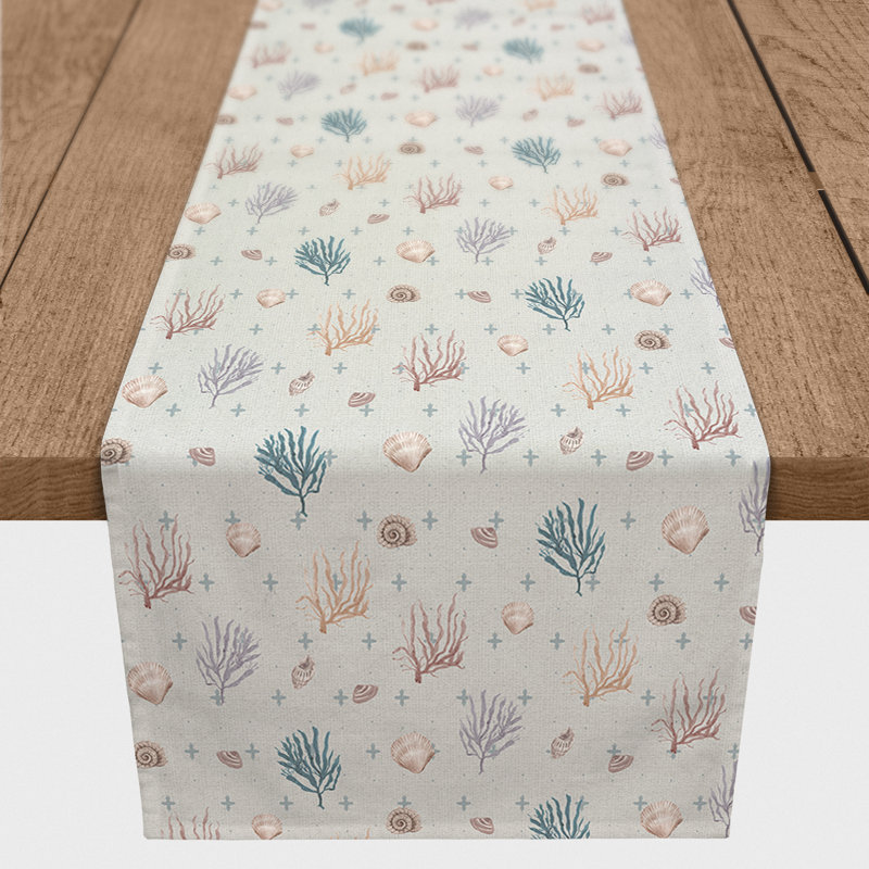 Bryany Rectangle Polyester Table Runner, 90" x 16", Blue