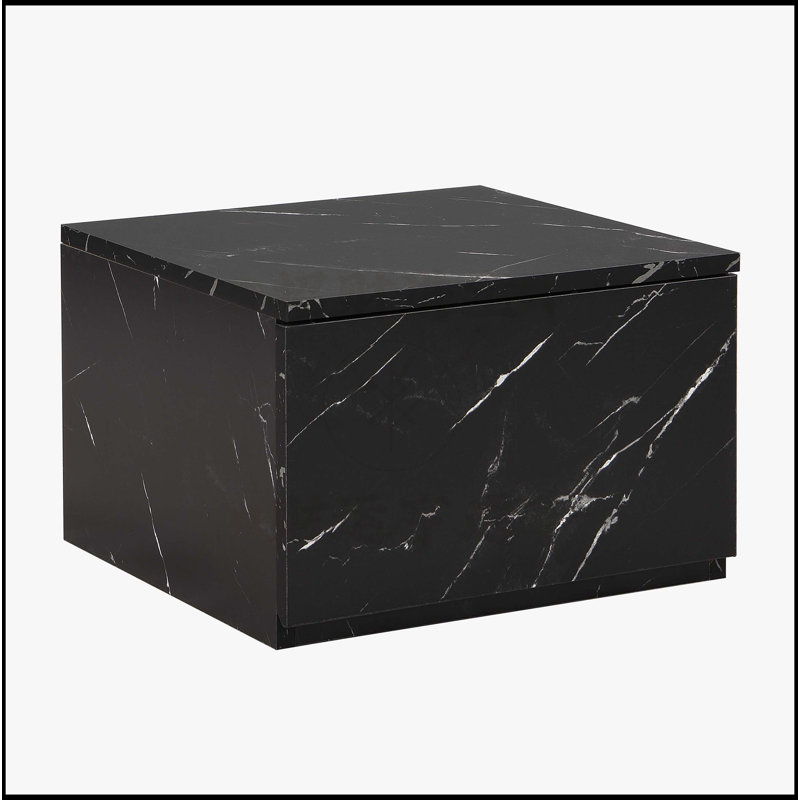 TV Stand with Faux Marble, Black