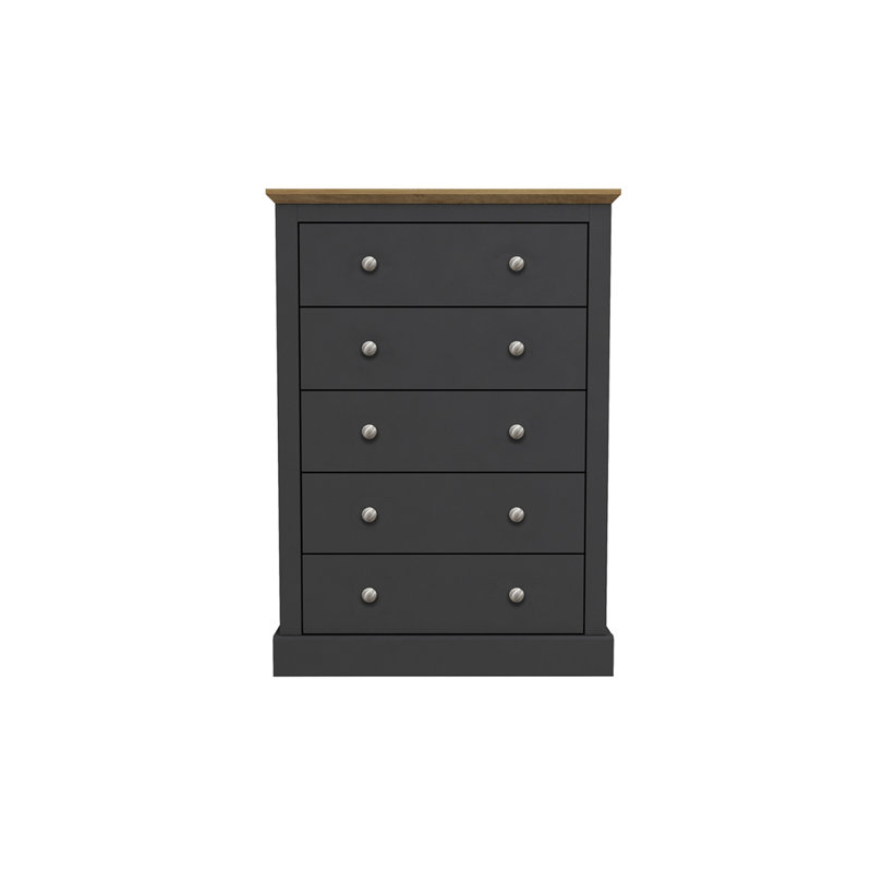 DEVON 5 DRAWER CHEST, Charcoal