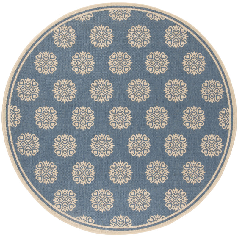 Goodson Geometric Hand Woven Indoor / Outdoor Area Rug, Round 201 cm