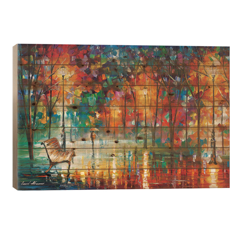 «Hidden Way On Wood» par Leonid Afremov, H 18 po x l 26 po x P 1,5 po