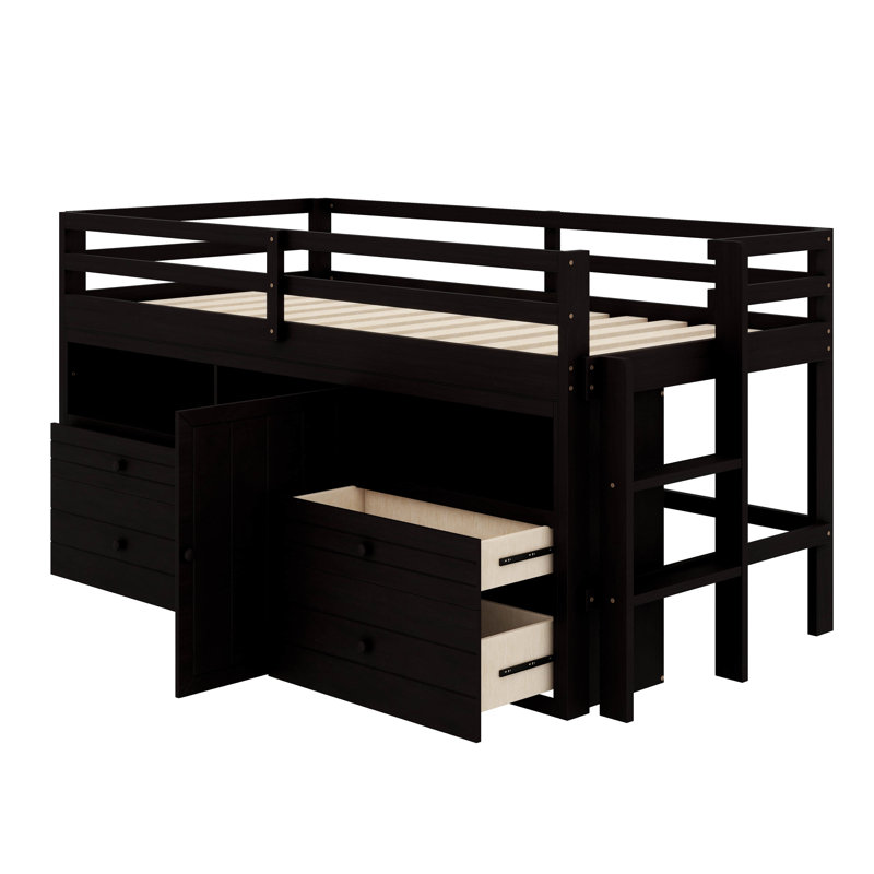 Lit mezzanine simple Jons Kids, Espresso