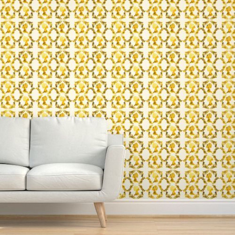 Sisters Geometric Wallpaper, Gold