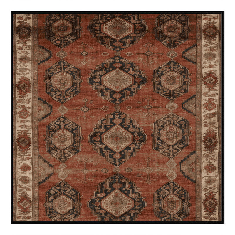 Tapis brun lavable à la machine, Carré 7 pi