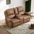 75.2" Faux Leather Power Reclining Loveseat With Nailhead Trim, Center Console, USB & Type-C Ports-1429882891